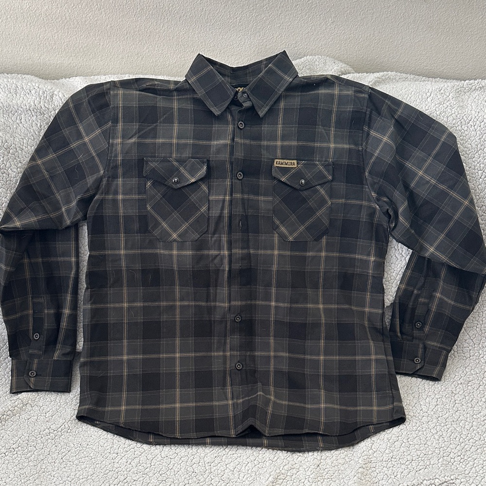 DIXXON Black and Gray Plaid Men's Shirt
